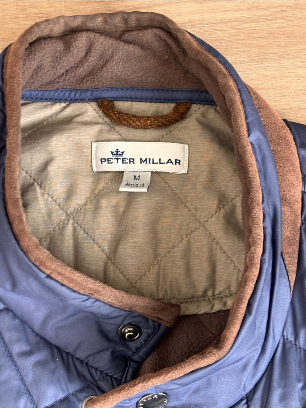 Peter Millar Suffolk Quilted Travel Coat Jacket Navy Blue Packable Men’s Medium - Picture 5 of 14